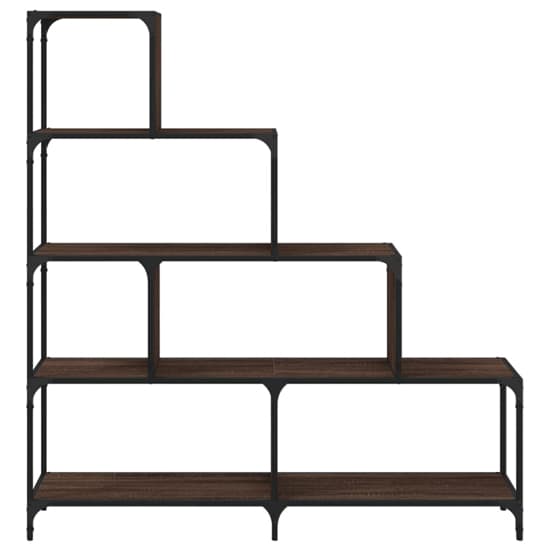 Chester Wooden Bookcase With 6 Shelves In Brown Oak_4