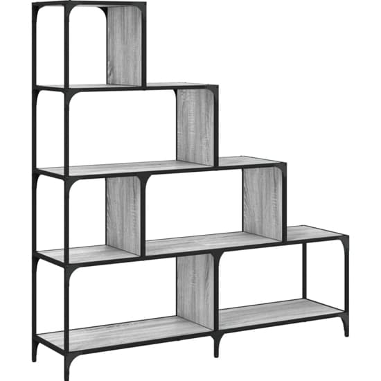 Chester Wooden Bookcase With 6 Shelves In Grey Sonoma_3