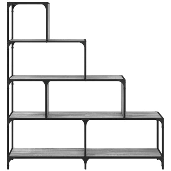Chester Wooden Bookcase With 6 Shelves In Grey Sonoma_4