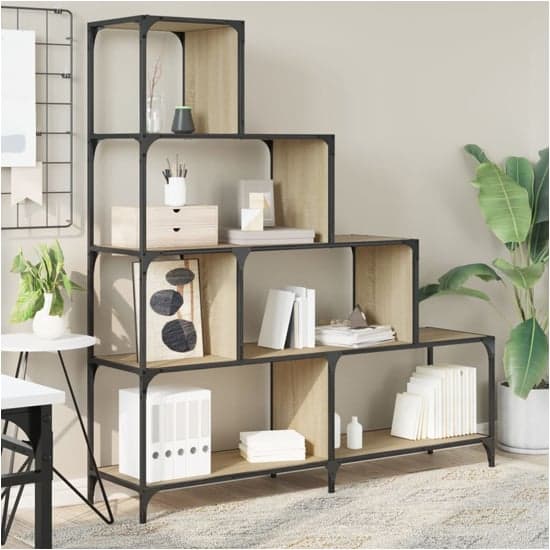 Chester Wooden Bookcase With 6 Shelves In Sonoma Oak_1