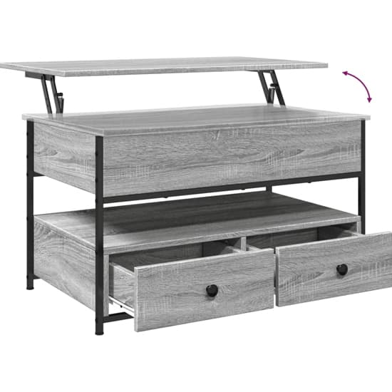 Chester Wooden Coffee Table Large With 2 Drawers In Grey Sonoma_6