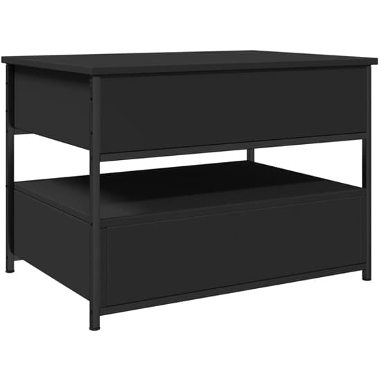 Chester Wooden Coffee Table Small With 2 Drawers In Black_5