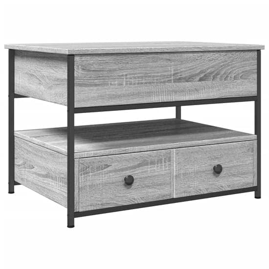 Chester Wooden Coffee Table Small With 2 Drawers In Grey Sonoma_2