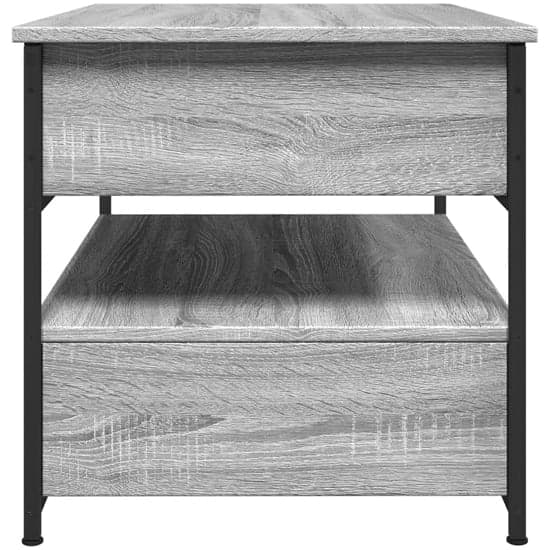 Chester Wooden Coffee Table Small With 2 Drawers In Grey Sonoma_4