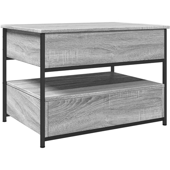 Chester Wooden Coffee Table Small With 2 Drawers In Grey Sonoma_5