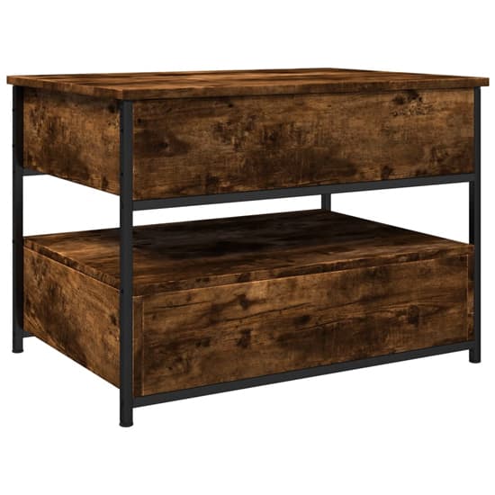 Chester Wooden Coffee Table Small With 2 Drawers In Smoked Oak_5