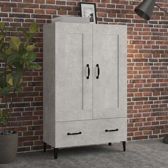 Chester Wooden Sideboard With 2 Doors 1 Drawer In Concrete Effect_1