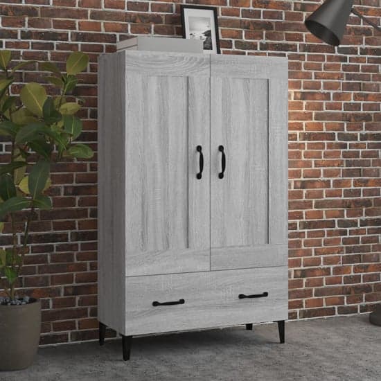 Chester Wooden Sideboard With 2 Doors 1 Drawer In Grey Oak_1