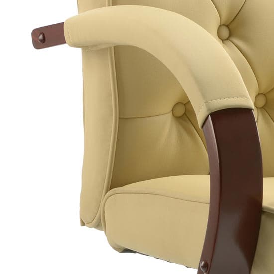 Chesterfield Leather Office Chair In Cream With Arms_2