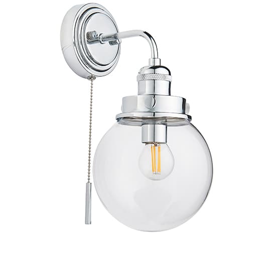 Cheswick Clear Glass Shade Wall Light In Chrome_4