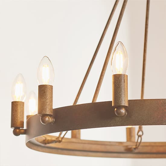 Chevalier 12 Lights Ceiling Pendant Light In Aged Metal Paint_3