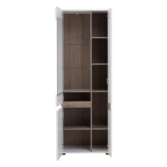 Cheya Tall Right Handed Display Unit In White Gloss And Oak_2