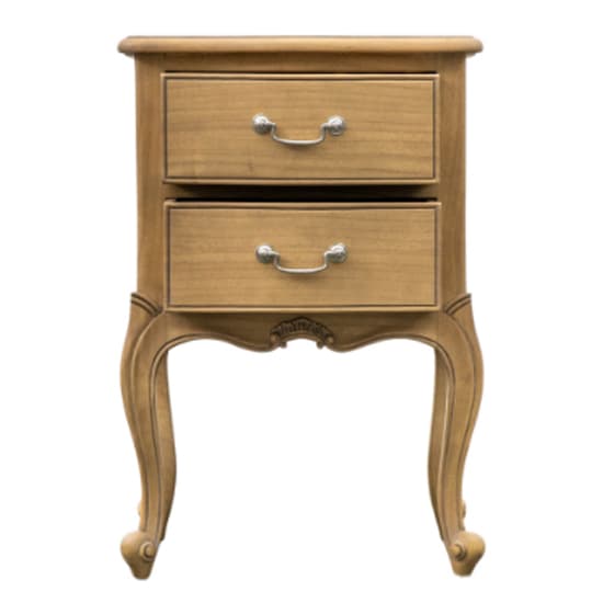 Chia Wooden Bedside Cabinet With 2 Drawers In Weathered_4