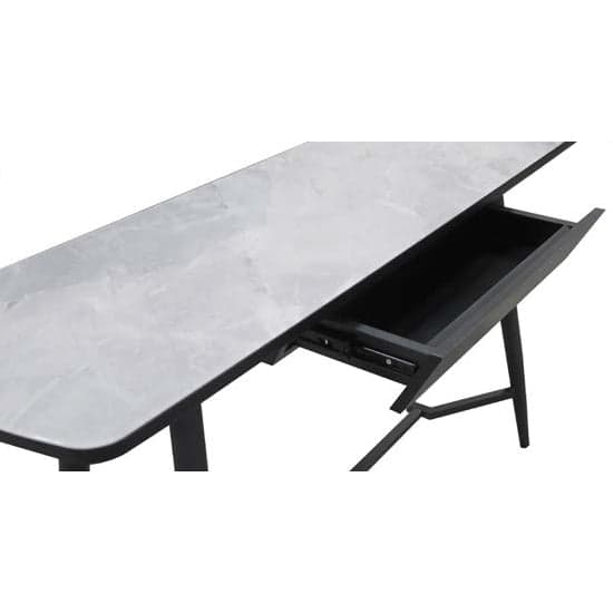 Chieti Extending Sintered Stone Dining Table With 6 Grey Chairs_2