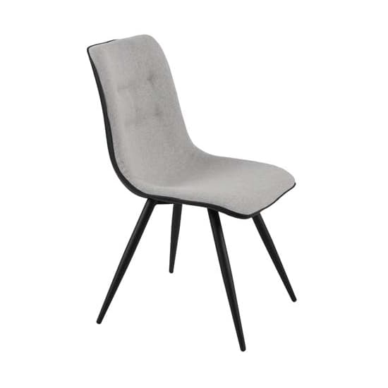 Chieti Fabric Dining Chair In Grey With Grey Legs_1