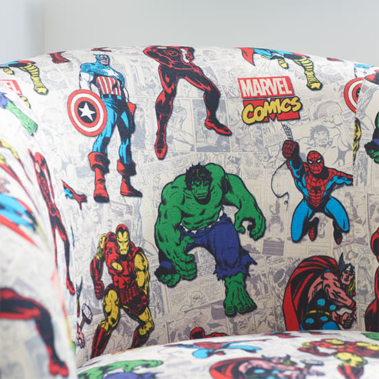 Childrens Marvel Fabric Accent Swivel Chair In Multi-Colour_4