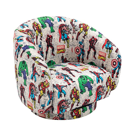 Childrens Marvel Fabric Accent Swivel Chair In Multi-Colour_5