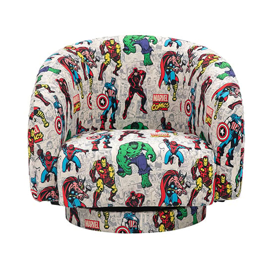 Childrens Marvel Fabric Accent Swivel Chair In Multi-Colour_6