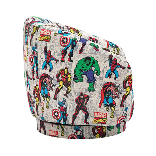 Childrens Marvel Fabric Accent Swivel Chair In Multi-Colour_7