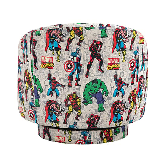 Childrens Marvel Fabric Accent Swivel Chair In Multi-Colour_8