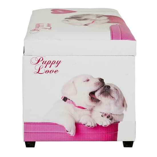 Chino Synthetic Leather Storage Ottoman In Puppy Print_4