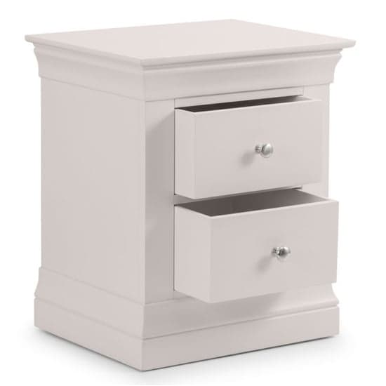 Calida Wooden Bedside Cabinet With 2 Drawers In Light Grey_3