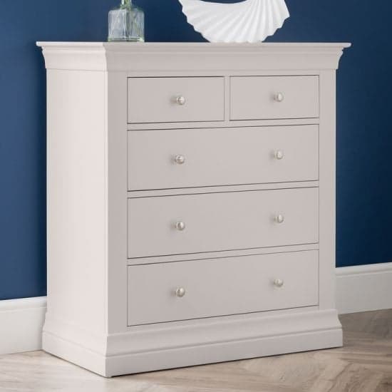 Calida Wooden Chest Of 5 Drawers In Light Grey_1