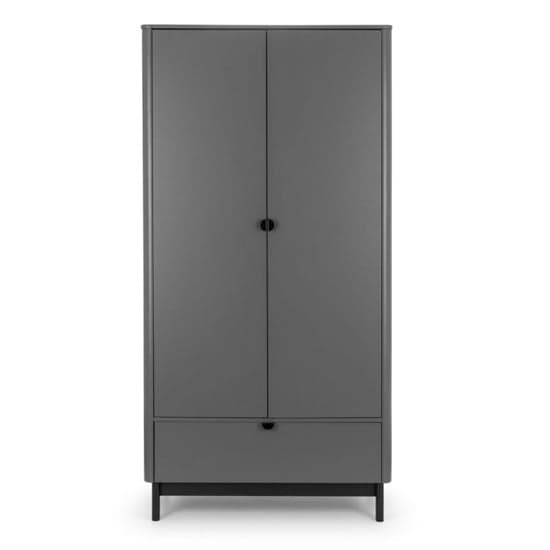 Cadhla Wooden Wardrobe in Strom Grey With 2 Doors And 1 Drawer_2