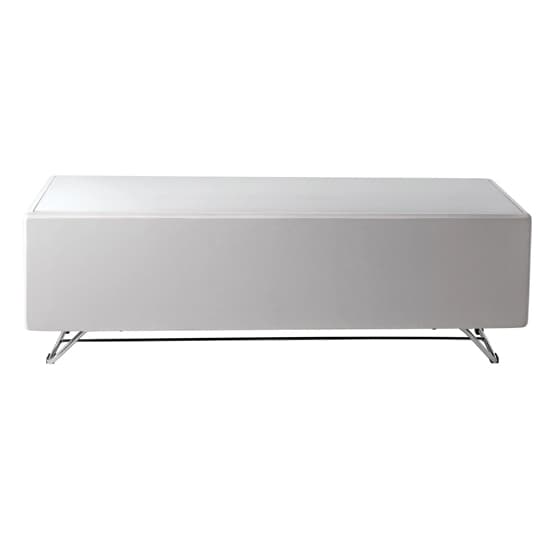 Chroma High Gloss TV Stand With Steel Frame In White_4