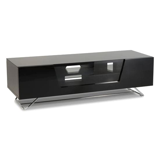 Chroma Medium High Gloss TV Stand With Steel Frame In Black_2