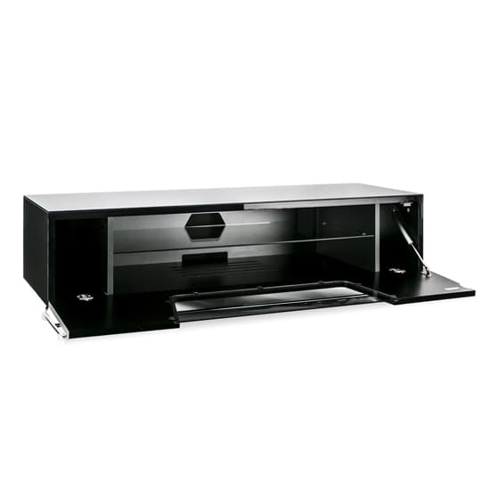 Chroma Medium High Gloss TV Stand With Steel Frame In Black_4