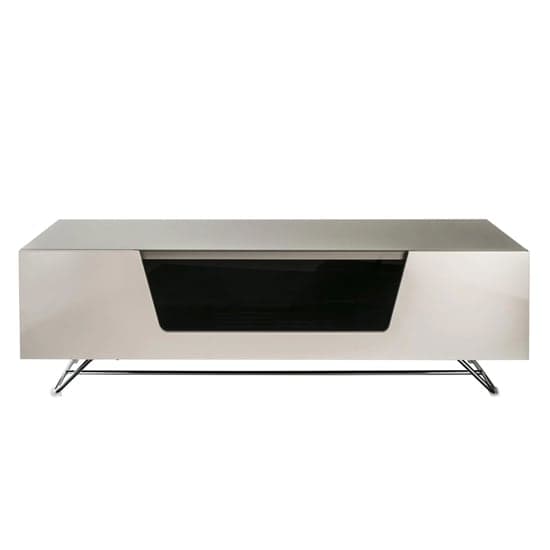 Chroma Medium High Gloss TV Stand With Steel Frame In Ivory_2