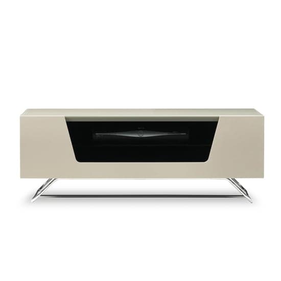 Chroma Small High Gloss TV Stand With Steel Frame In Ivory_3