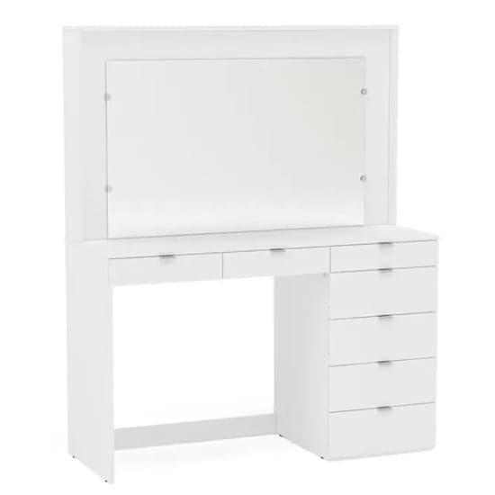 Chula Wooden Dressing Table With Mirror In White_2