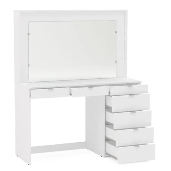 Chula Wooden Dressing Table With Mirror In White_3