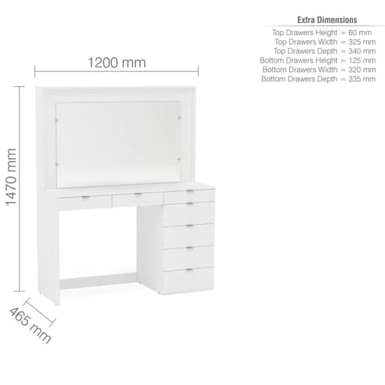 Chula Wooden Dressing Table With Mirror In White_6