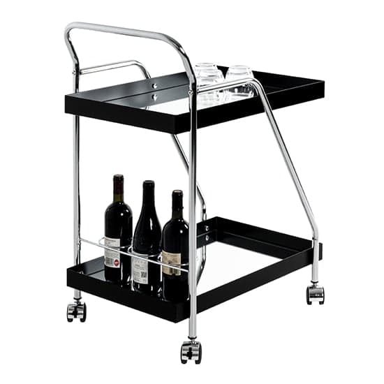 Chulavista Metal Drinks And Serving Trolley In Chrome And Black_2