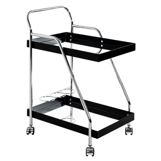 Chulavista Metal Drinks And Serving Trolley In Chrome And Black_3