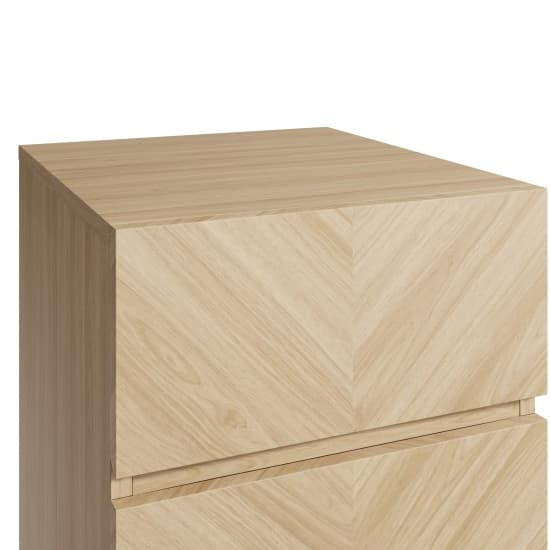 Ciana Euro Oak Wooden Bedside Cabinet With 3 Drawers In Pair_5