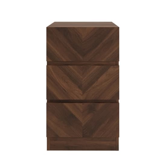 Ciana Royal Walnut Wooden Bedside Cabinet 3 Drawers In Pair_2