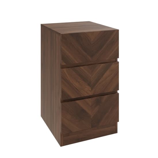 Ciana Royal Walnut Wooden Bedside Cabinet 3 Drawers In Pair_4