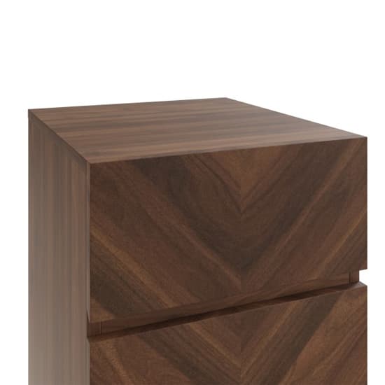 Ciana Royal Walnut Wooden Bedside Cabinet 3 Drawers In Pair_5