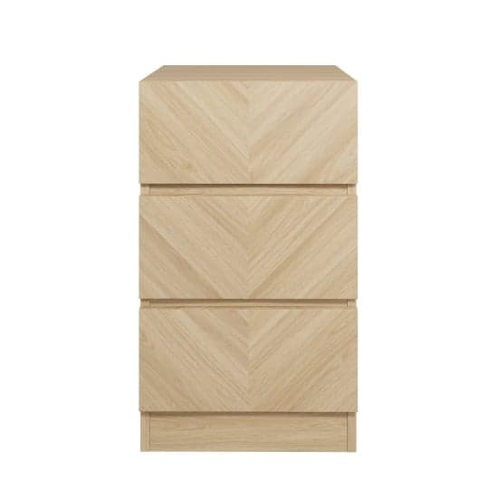 Cianna Wooden Bedside Cabinet With 3 Drawers In Euro Oak_2