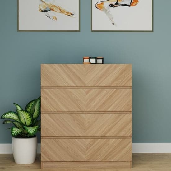 Cianna Wooden Chest Of 4 Drawers In Euro Oak_1