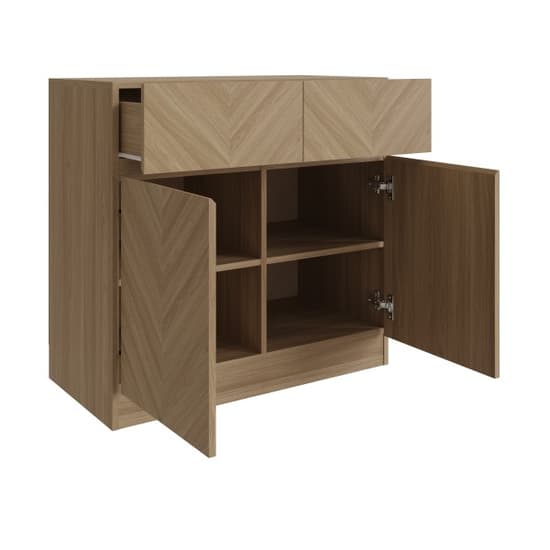 Cianna Wooden Sideboard With 2 Doors 2 Drawers In Euro Oak_3