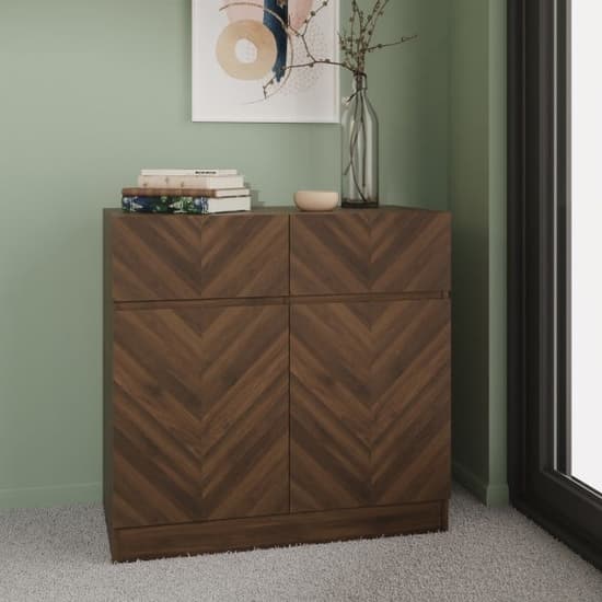 Cianna Wooden Sideboard With 2 Doors 2 Drawers In Royal Walnut_1