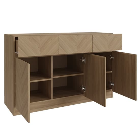 Cianna Wooden Sideboard With 3 Doors 3 Drawers In Euro Oak_3