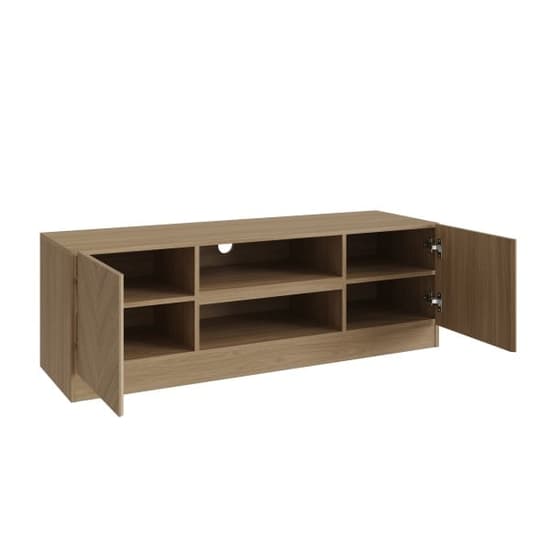 Cianna Wooden TV Stand With 2 Doors In Euro Oak_3
