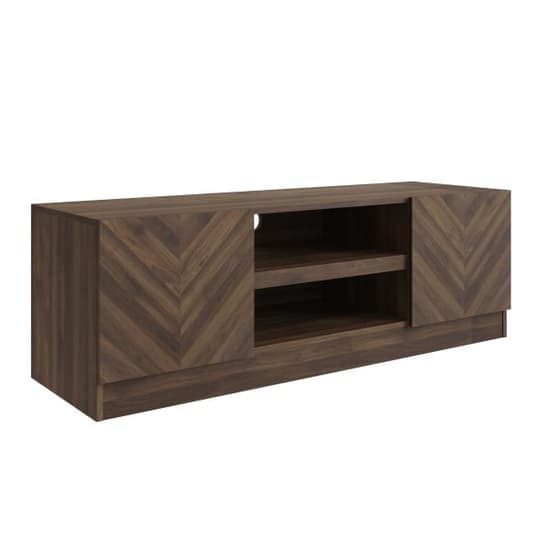 Cianna Wooden TV Stand With 2 Doors In Royal Walnut_2