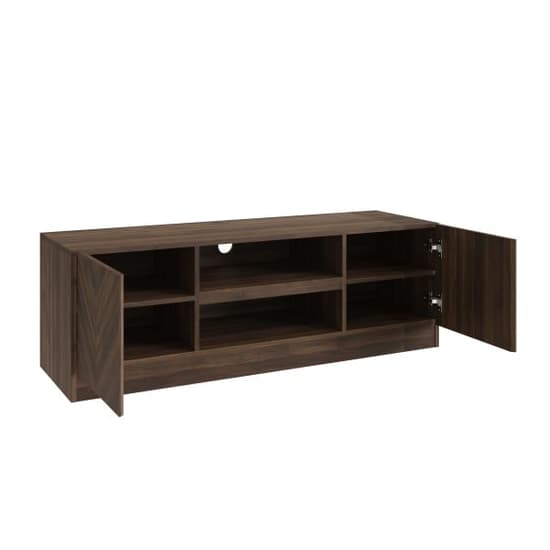 Cianna Wooden TV Stand With 2 Doors In Royal Walnut_3